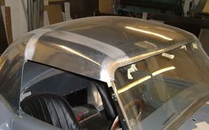 Image of a hard roof built for an AC Cobra kit car