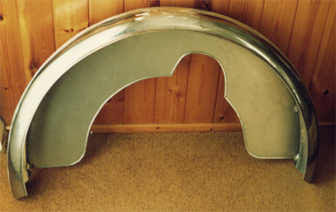 Image of a motorcycle side car mudguard