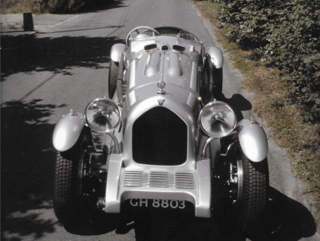 Image of the Rolls Royce Handlye special completed viewed from the front on the road
