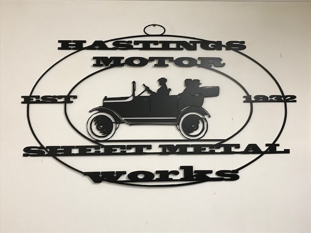 Image of a sign made by HMSMW. An example of plasma cutting