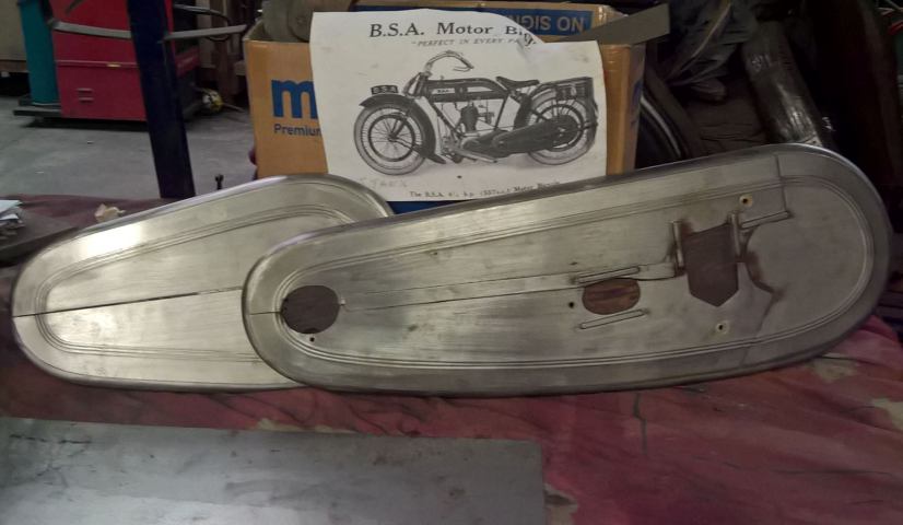 Image of a vintage BSA motorcycle chain case