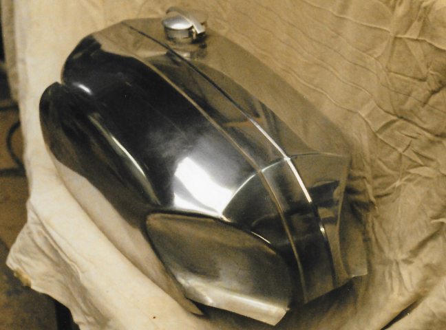 Image of a custom motorcycle tank