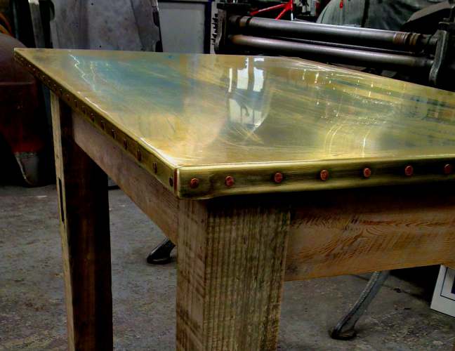 Image of an aged effect table top